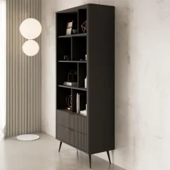Boekenkasten|Boekenkasten-Meubella - Boekenkast Lima - Zwart - 88 cm