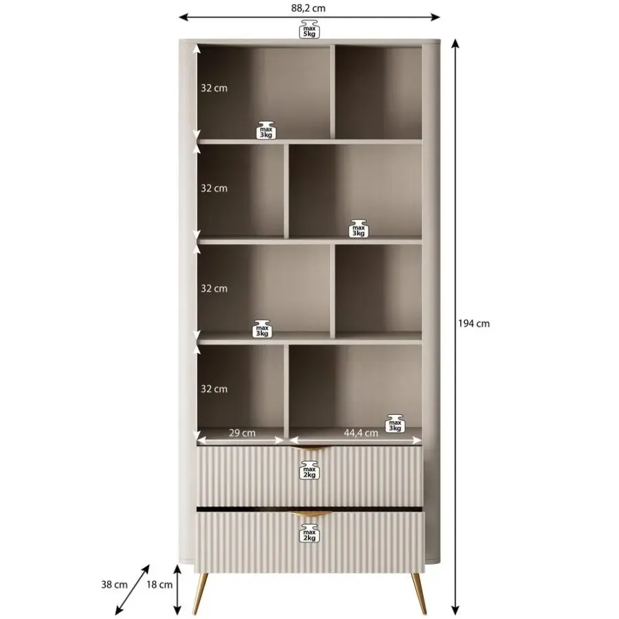 Boekenkasten|Boekenkasten-Meubella - Boekenkast Lima - Zwart - 88 cm