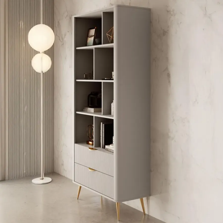 Boekenkasten|Boekenkasten-Meubella - Boekenkast Lima - Beige - 88 cm