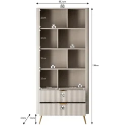Boekenkasten|Boekenkasten-Meubella - Boekenkast Lima - Beige - 88 cm