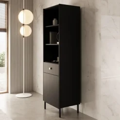 Meubella - Boekenkast Norment - Zwart - 54 cm