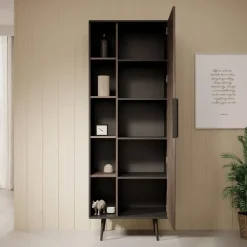 Boekenkasten|Boekenkasten-Meubella - Boekenkast Pedro - Donker eiken - Zwart eiken - 70 cm