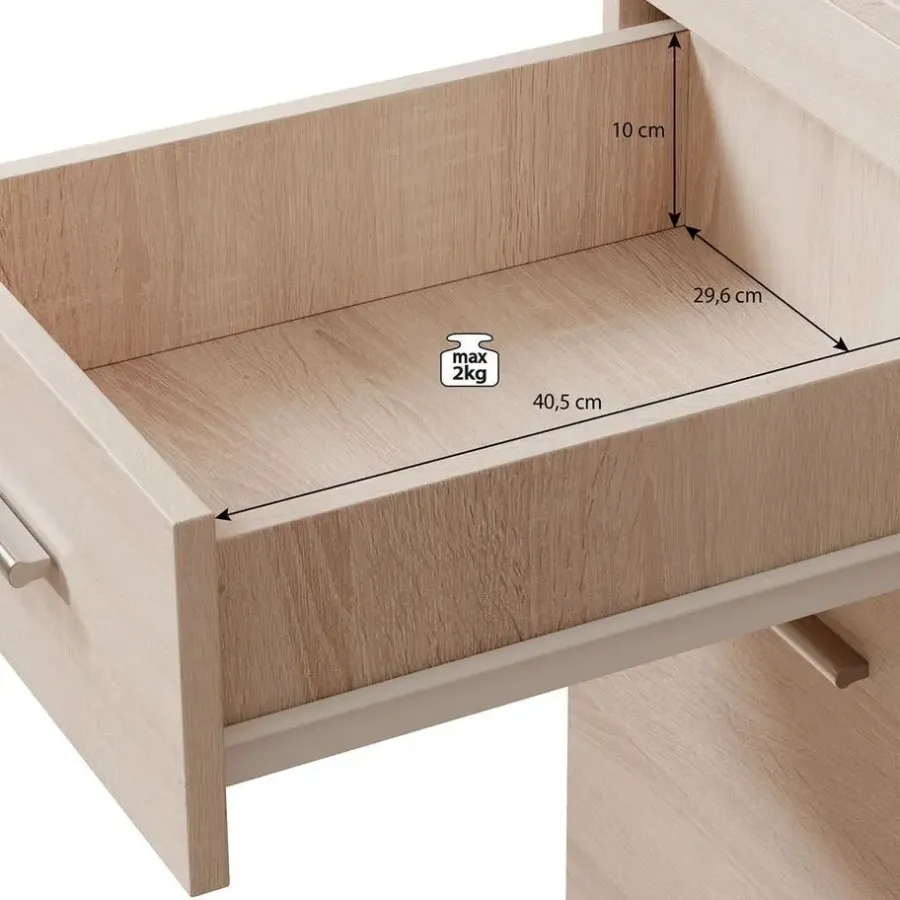 Meubella - Bureau Acta - Eiken - 145 cm