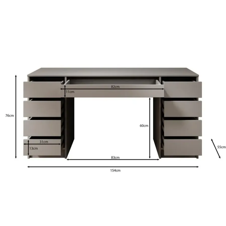 Bureaus-Meubella - Bureau Avio 2 - Eiken - 154 cm
