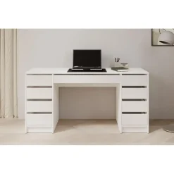 Meubella - Bureau Avio 2 - Wit hoogglans - 154 cm