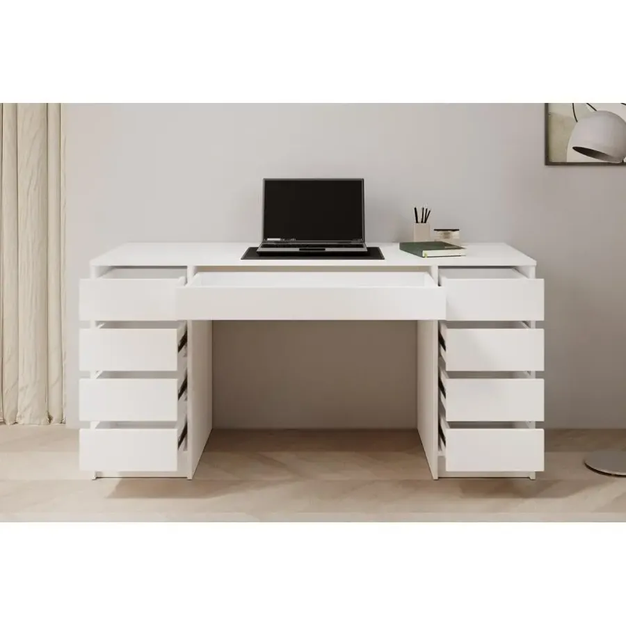 Meubella - Bureau Avio 2 - Wit - 154 cm