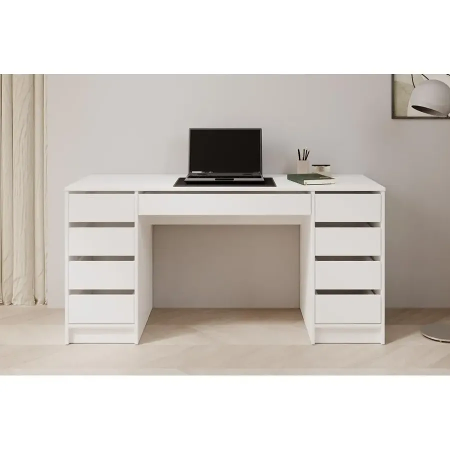Meubella - Bureau Avio 2 - Wit - 154 cm