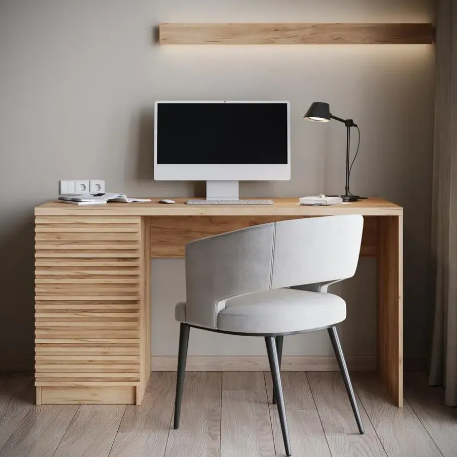 Meubella - Bureau Bergamo - Eiken - 140 cm