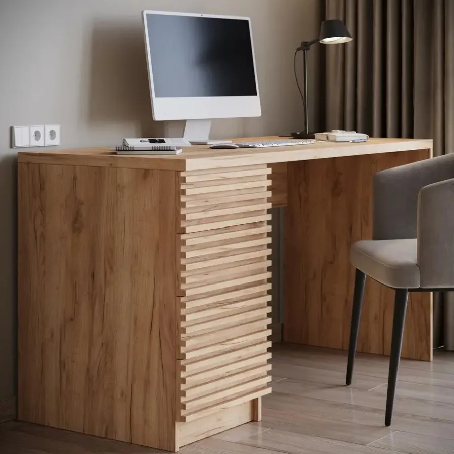 Meubella - Bureau Bergamo - Eiken - 140 cm