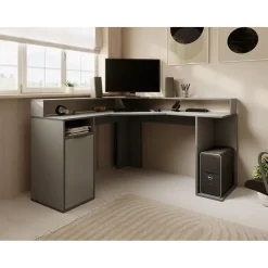 Meubella - Bureau Charlotte - Grijs - 139 cm