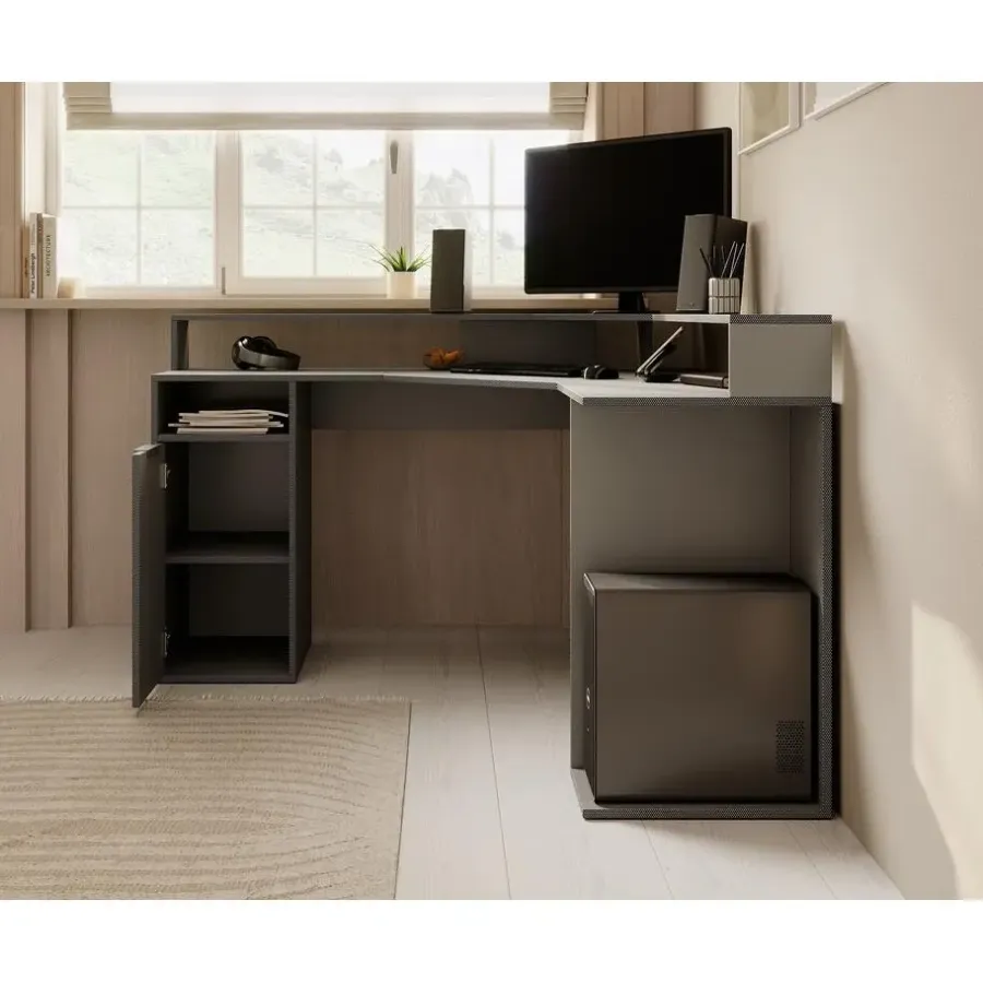 Meubella - Bureau Charlotte - Grijs - 139 cm