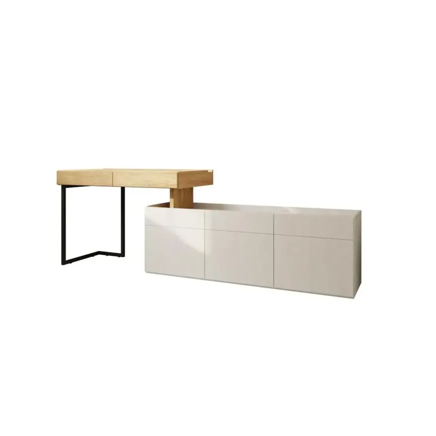 Meubella - Bureau Floren - Eiken - 2 lades