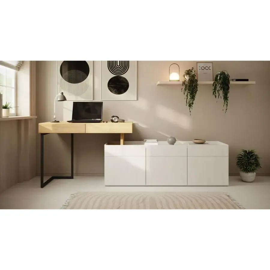 Meubella - Bureau Floren - Eiken - 2 lades