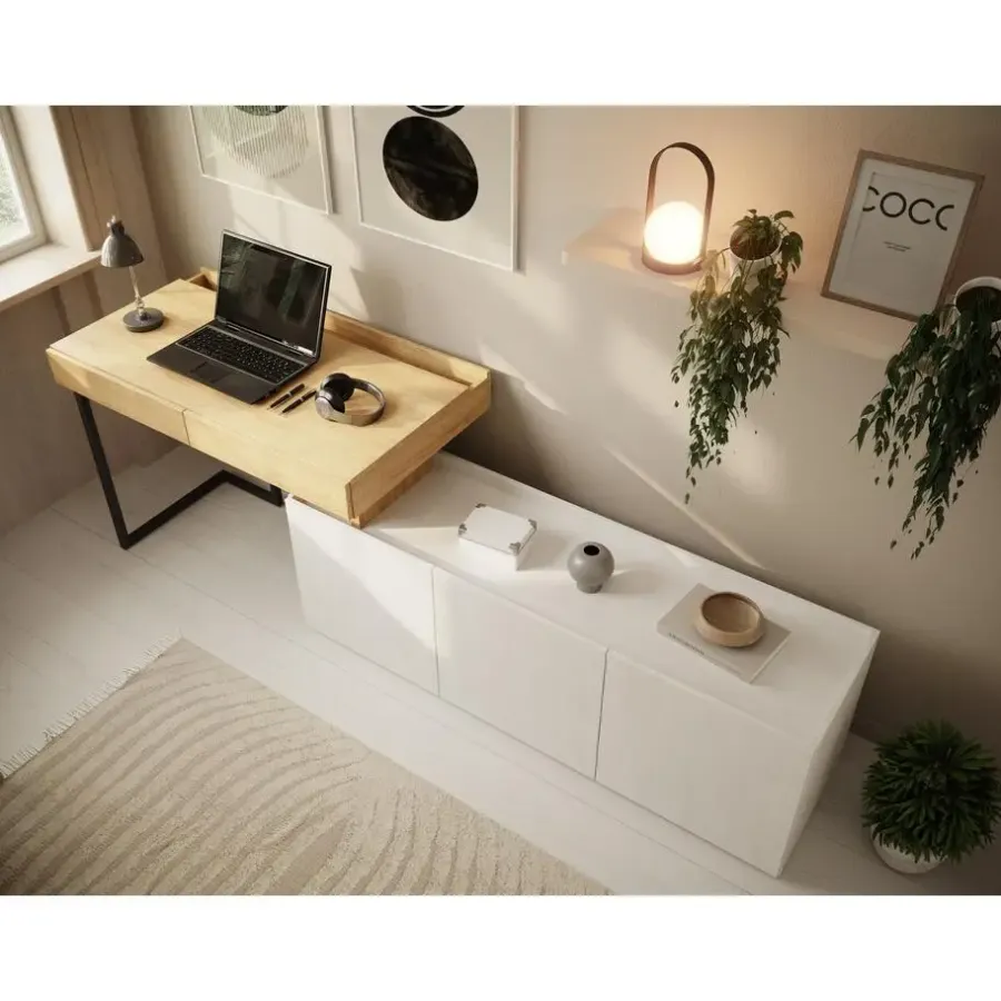 Meubella - Bureau Floren - Eiken - 2 lades