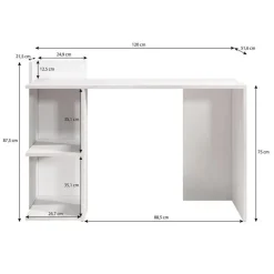 Meubella - Bureau Pierre - Zwart - 120 cm