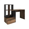 Bureaus-Meubella - Bureau Pierre 2 - Donker eiken - Antraciet - 145 cm
