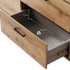 Dressoirs-Meubella - Dressoir Acapulco - Eiken - Zwart - 180 cm