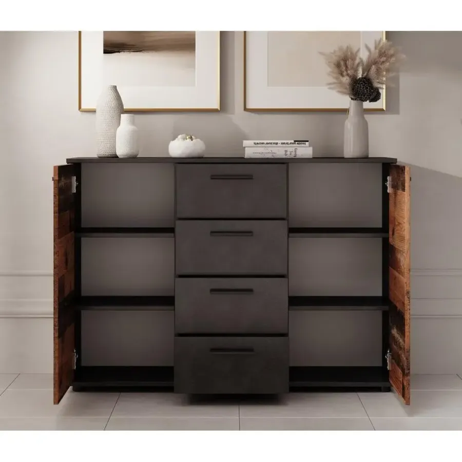 Dressoirs-Meubella - Dressoir Bellini - Grijs - 120 cm