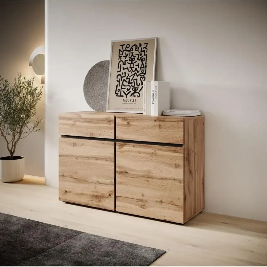 Dressoirs-Meubella - Dressoir Cainan - Eiken - 119 cm