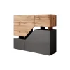 Dressoirs-Meubella - Dressoir Canberra - Eiken - Antraciet - 120 cm