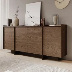 Dressoirs-Meubella - Dressoir Jaxon - Donker eiken - 200 cm