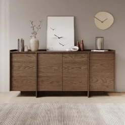 Dressoirs-Meubella - Dressoir Jaxon - Donker eiken - 200 cm