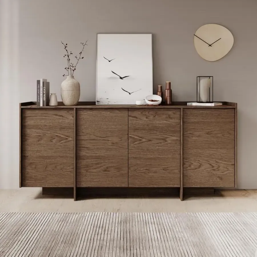 Dressoirs-Meubella - Dressoir Jaxon - Donker eiken - 200 cm