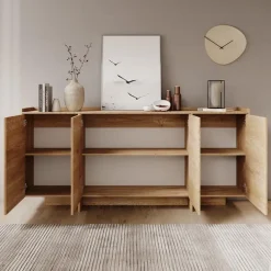 Dressoirs-Meubella - Dressoir Jaxon - Eiken - 200 cm
