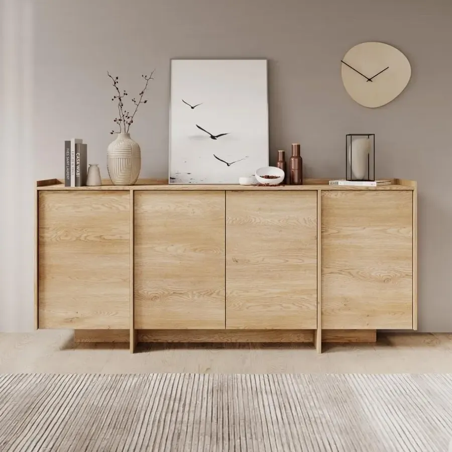 Dressoirs-Meubella - Dressoir Jaxon - Eiken - 200 cm
