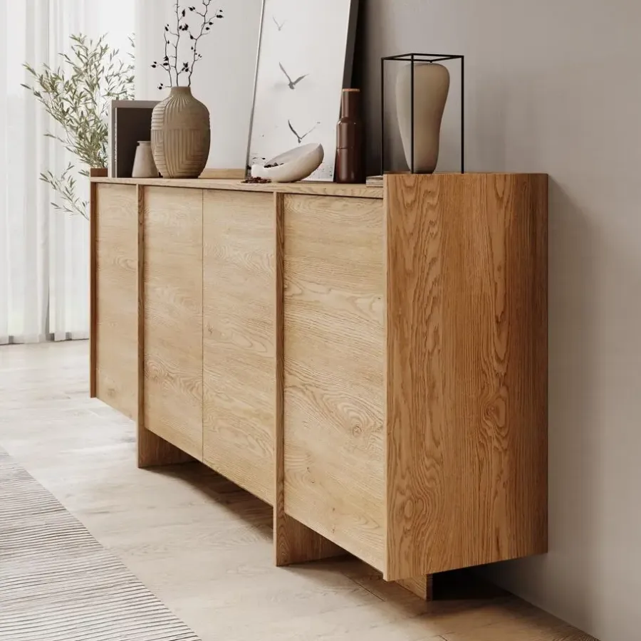Dressoirs-Meubella - Dressoir Jaxon - Eiken - 200 cm