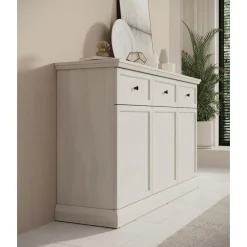 Meubella - Dressoir Leroy - Wit eiken - 146 cm