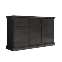 Dressoirs-Meubella - Dressoir Leroy - Zwart eiken - 146 cm