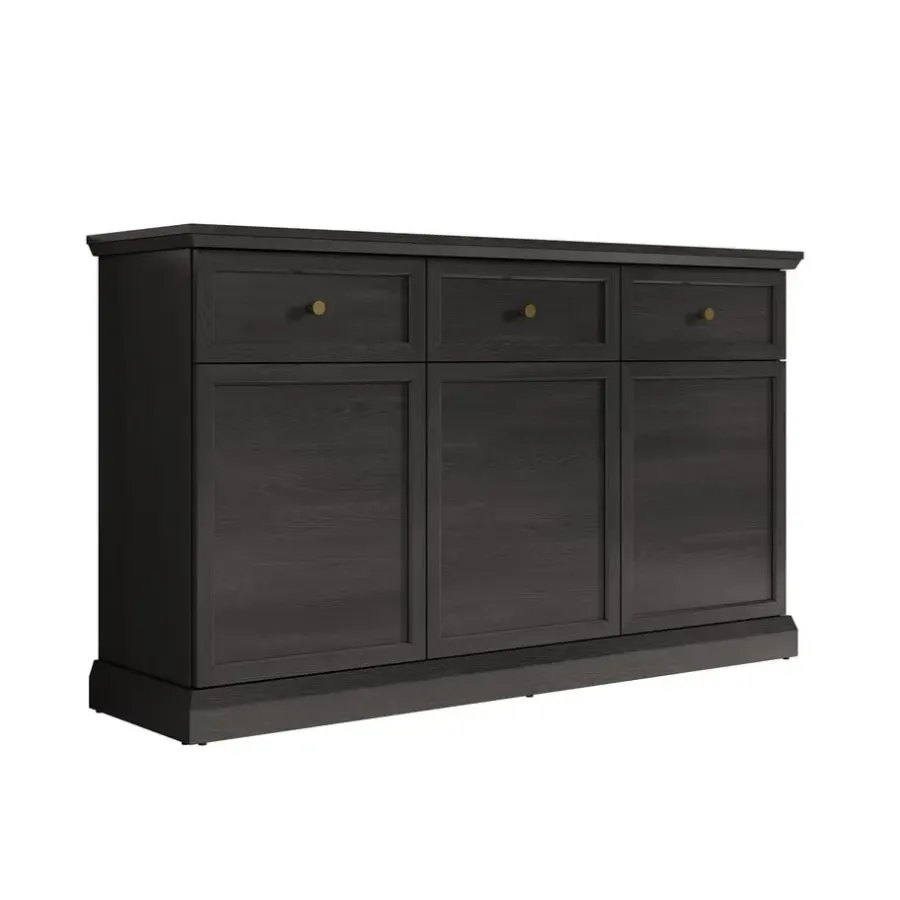 Dressoirs-Meubella - Dressoir Leroy - Zwart eiken - 146 cm
