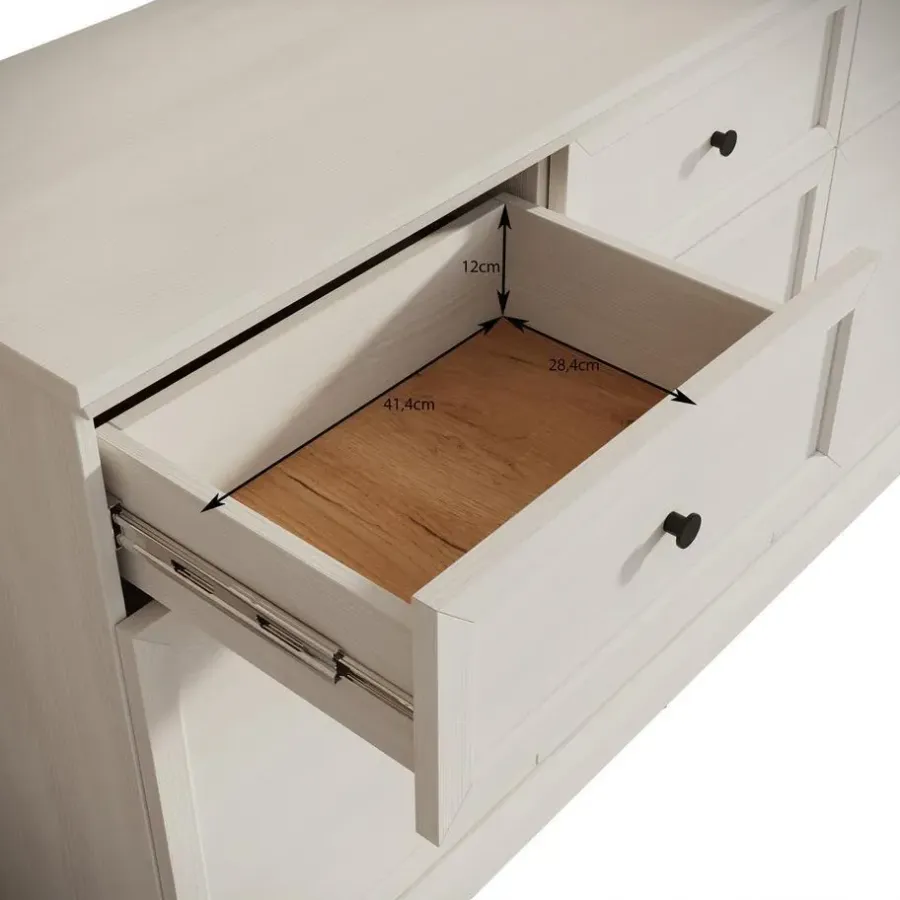 Dressoirs-Meubella - Dressoir Leroy - Zwart eiken - 146 cm