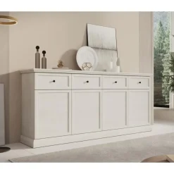 Dressoirs-Meubella - Dressoir Leroy - Wit eiken - 193 cm