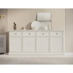 Dressoirs-Meubella - Dressoir Leroy - Wit eiken - 193 cm