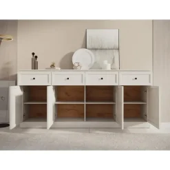 Dressoirs-Meubella - Dressoir Leroy - Wit eiken - 193 cm