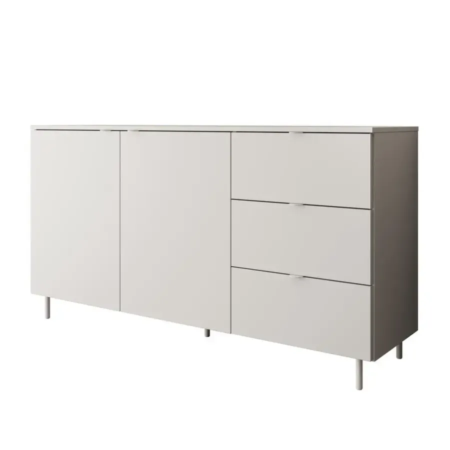Meubella - Dressoir Malvare - Wit - 150 cm - Met lades