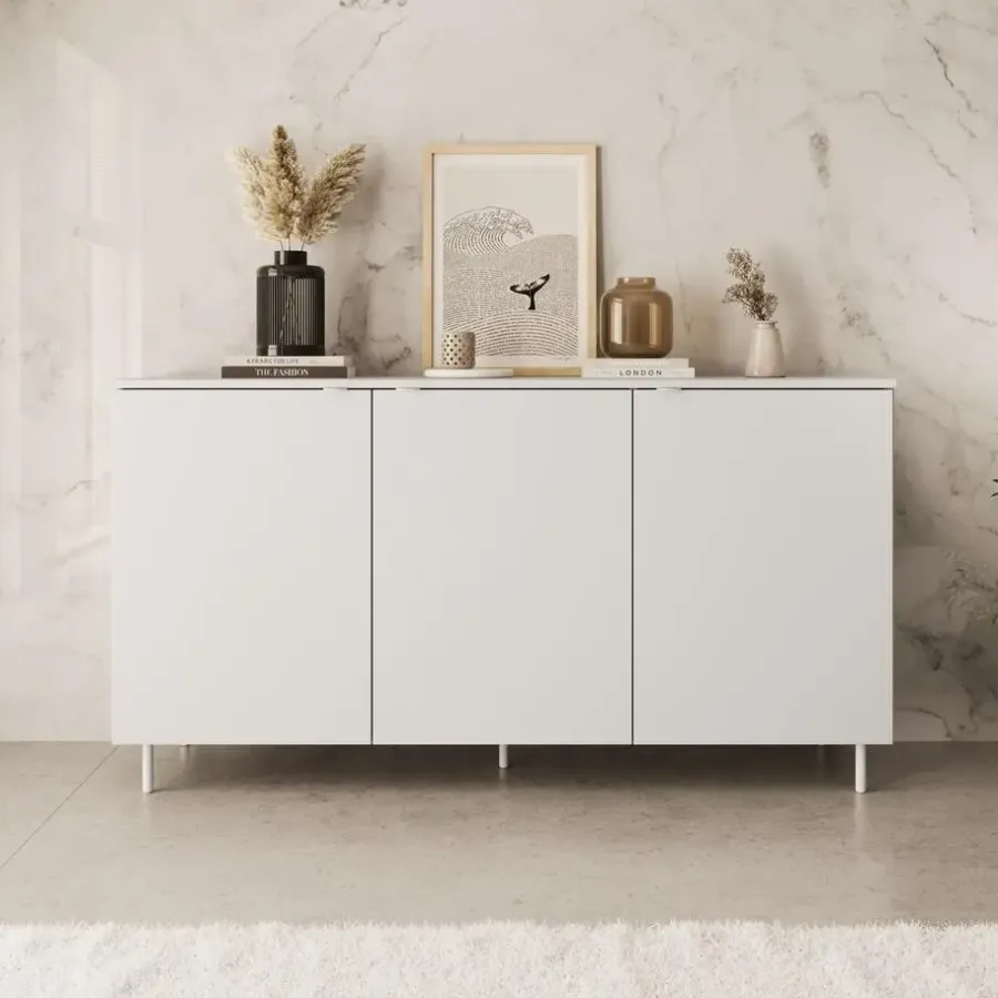 Meubella - Dressoir Malvare - Wit - 150 cm