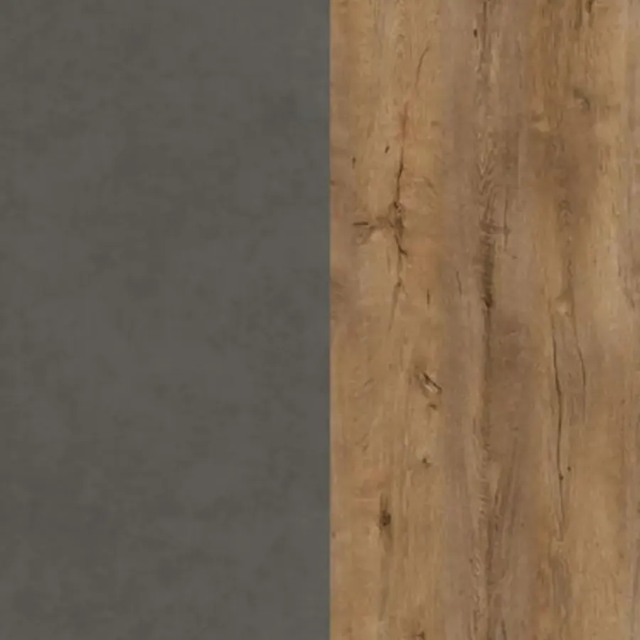 Meubella - Dressoir Monaco - Eiken - Grijs - 140 cm