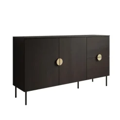 Dressoirs-Meubella - Dressoir Monor - Zwart eiken - 160 cm