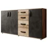 Dressoirs-Meubella - Dressoir Montreal - Grijs - Old wood - 160 cm