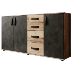 Dressoirs-Meubella - Dressoir Montreal - Grijs - Old wood - 160 cm