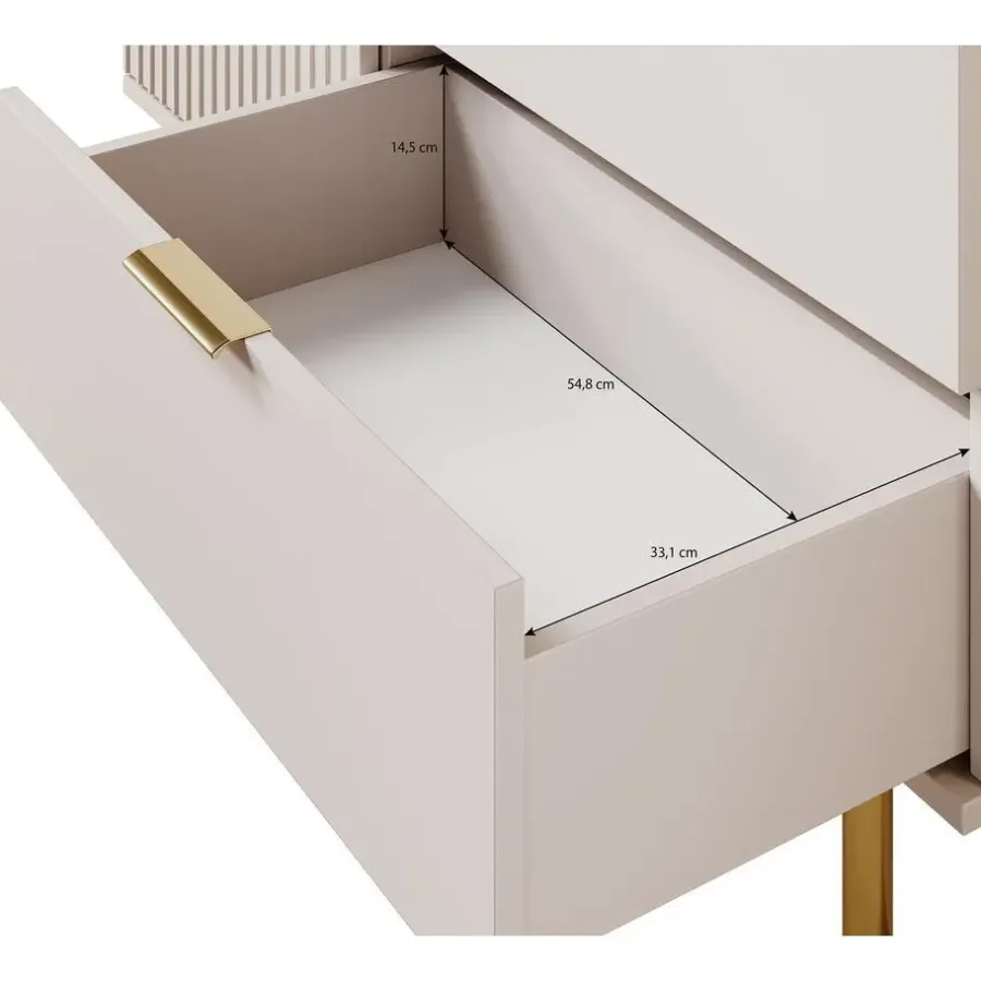 Dressoirs-Meubella - Dressoir Nicola - Mat zwart - 107 cm