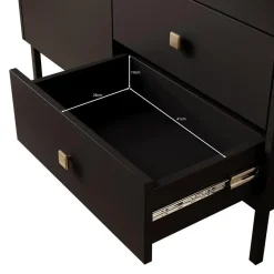 Dressoirs-Meubella - Dressoir Norment - Zwart - 100 cm