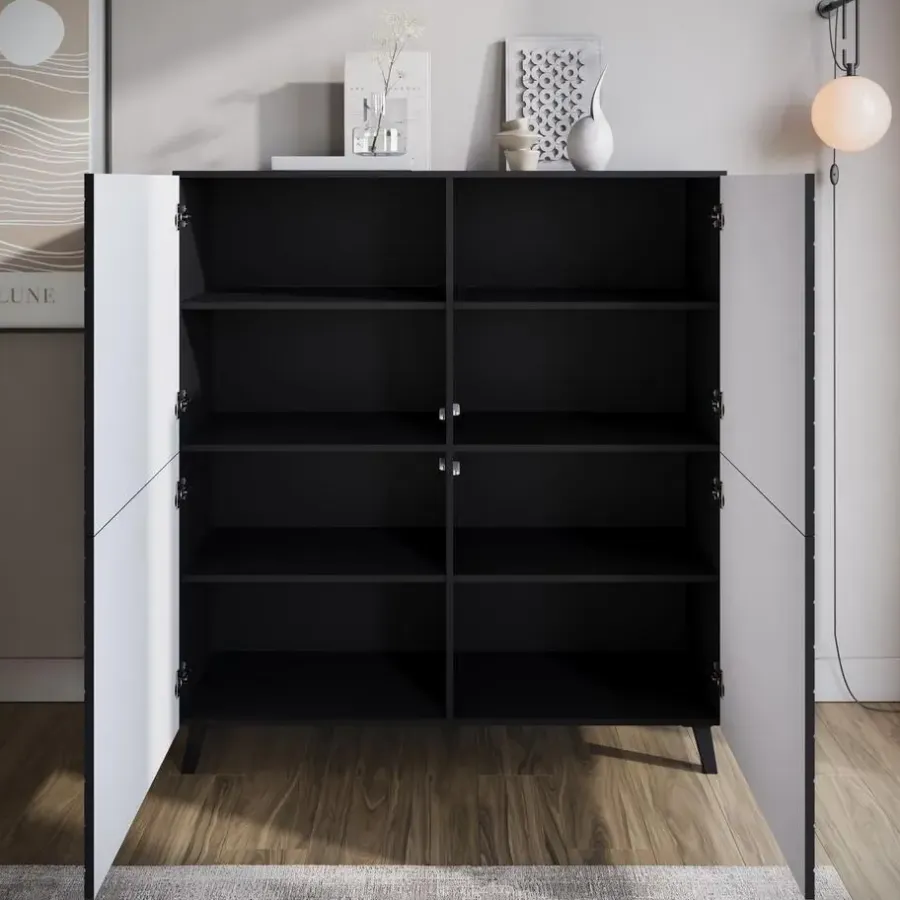 Dressoirs-Meubella - Dressoir Pulse - Zwart - 120 cm