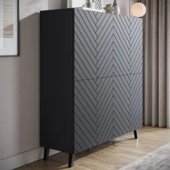 Dressoirs-Meubella - Dressoir Pulse - Zwart - 120 cm