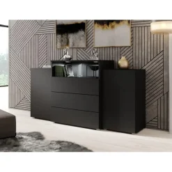 Dressoirs-Meubella - Dressoir Universal - Mat Zwart - 150 cm
