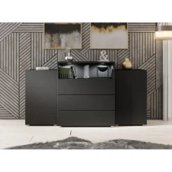 Dressoirs-Meubella - Dressoir Universal - Mat Zwart - 150 cm