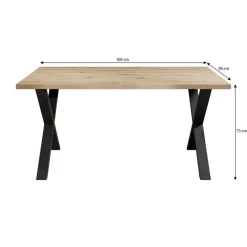 Industriële Eettafels-Meubella - Eetkamertafel Berry - Betonlook - 160 cm